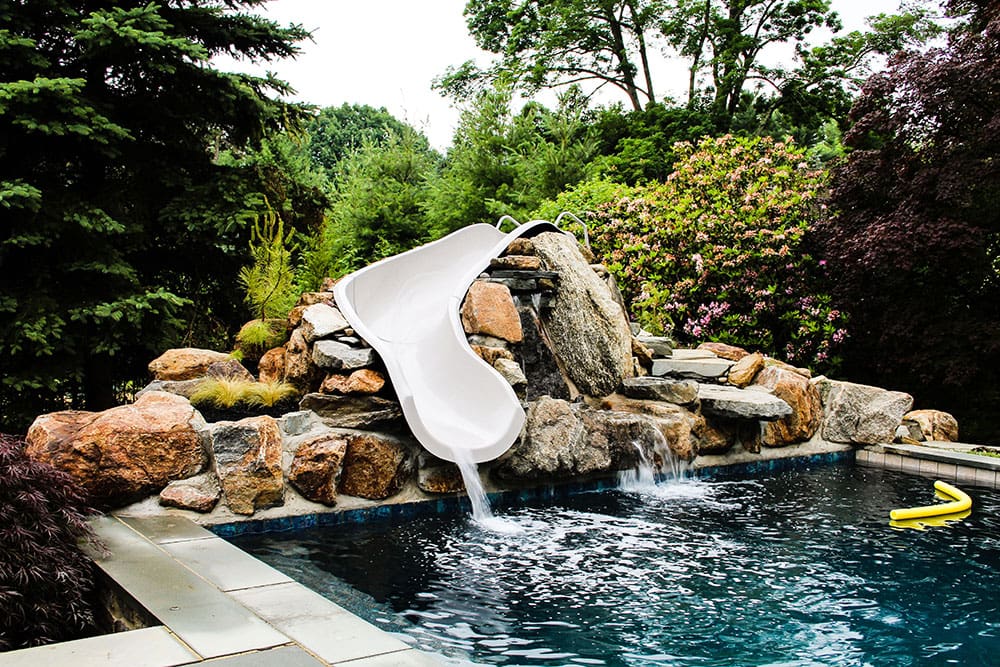 water slide above ground pool